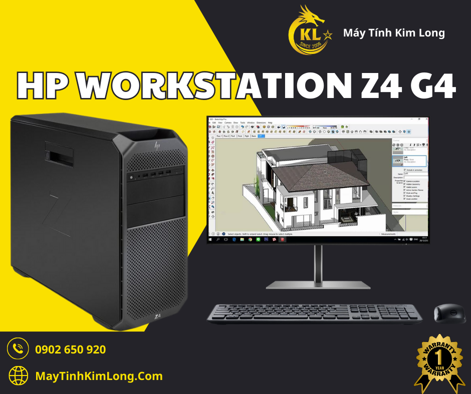 Máy trạm HP Workstation Z4 G4/W-2135/Ram 16GB/SSD 512GB/ HDD 1TB/VGA RTX 3050 6GB - Cấu hình 2